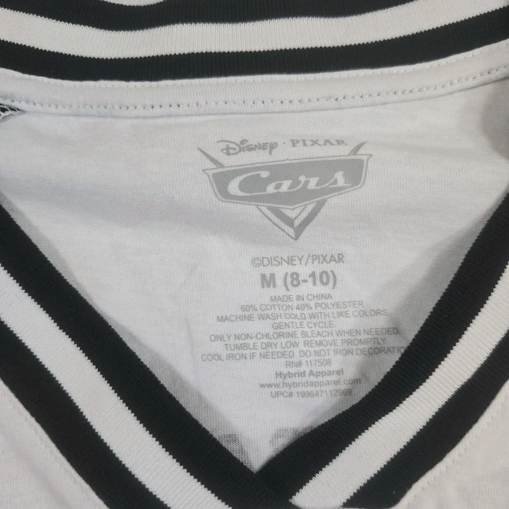 Disney Pixar Cars Womans New Cropped Tshirt Size M Classic Racing...